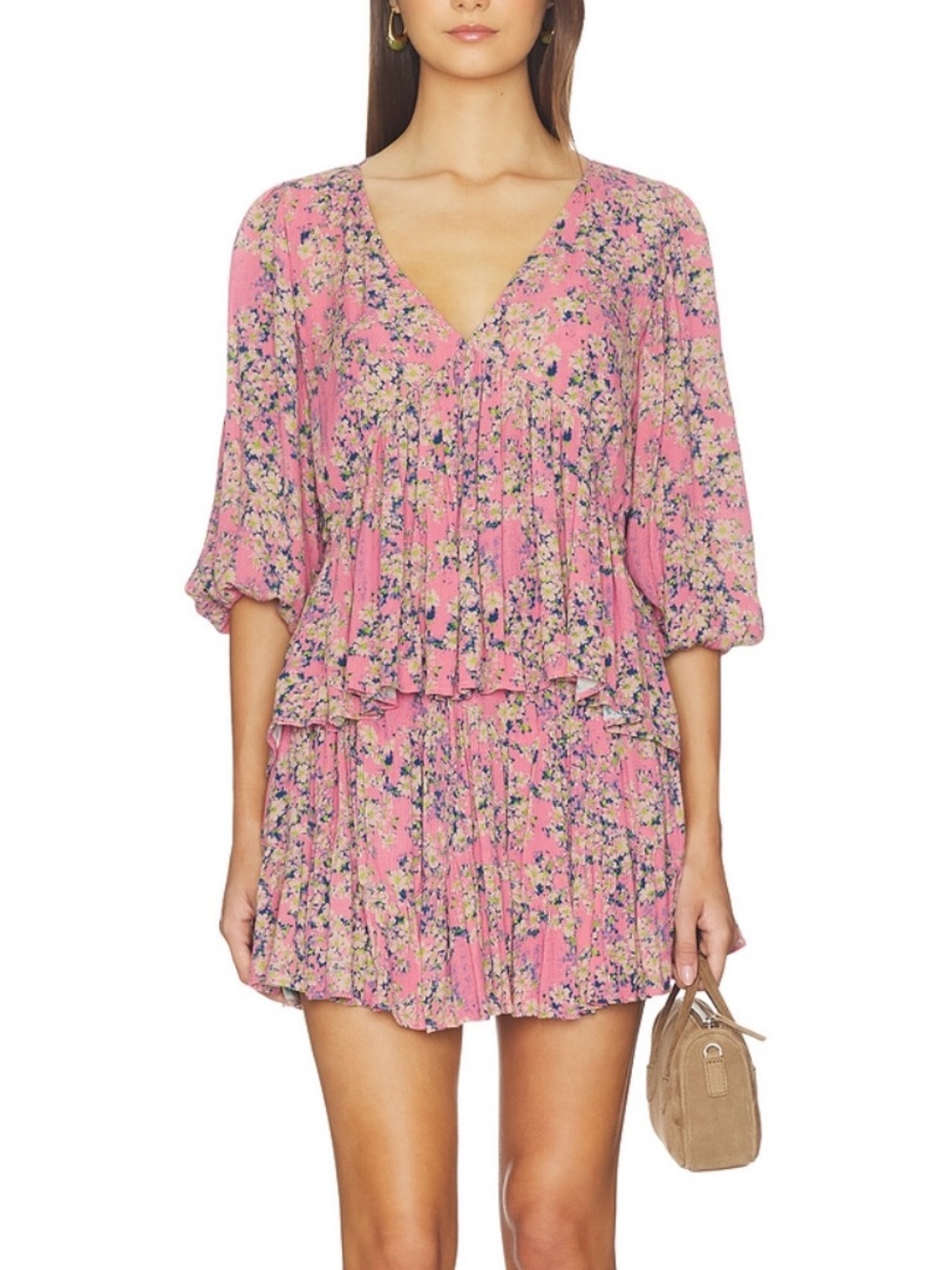 Free People Calla Lily Printed Mini Skirt Set